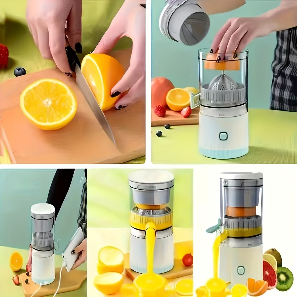 Portable Automatic Citrus Juicer with USB- Rechargeable Battery - 4-Color Options (,,) | Multifunctional Lemon & Orange Juicer, Detachable Design, PP Material & Button Control for Fresh OJ at Home