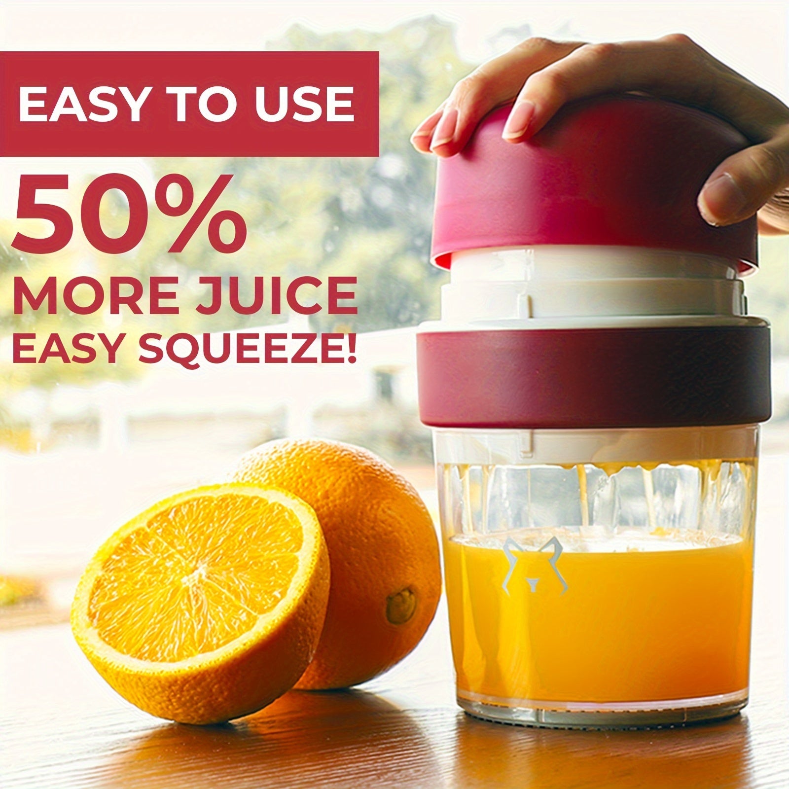 1pc Manual Citrus Juicer - Compact Lemon, Orange And Ginger Squeezer with Separated Cup, Durable Plastic Design for Home, Lemon Squeezer, Pomegranate Squeezer, BPA Free, Office And Camping, Kitchen Gadgets
