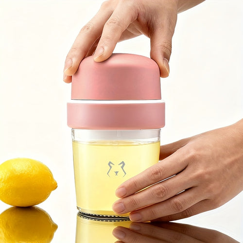 1pc Manual Citrus Juicer - Compact Lemon, Orange And Ginger Squeezer with Separated Cup, Durable Plastic Design for Home, Lemon Squeezer, Pomegranate Squeezer, BPA Free, Office And Camping, Kitchen Gadgets
