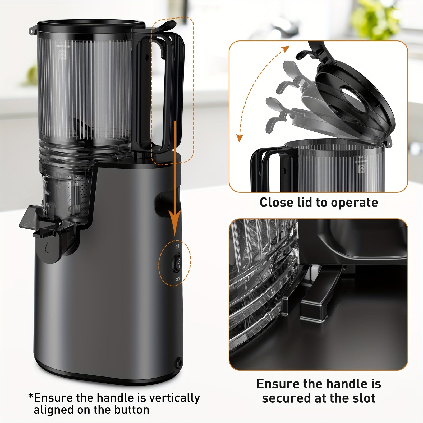 The Juicer Is Equipped With A 5.4-inch Large Feed Chute, Cold Press Juicer, Suitable For A Variety Of Vegetables And Fruits, Professional Slow Chewing Juicer, Easy To Clean, Can Be Disassembled And Washed