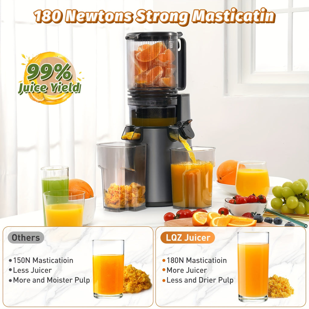 The Juicer Is Equipped With A 5.4-inch Large Feed Chute, Cold Press Juicer, Suitable For A Variety Of Vegetables And Fruits, Professional Slow Chewing Juicer, Easy To Clean, Can Be Disassembled And Washed