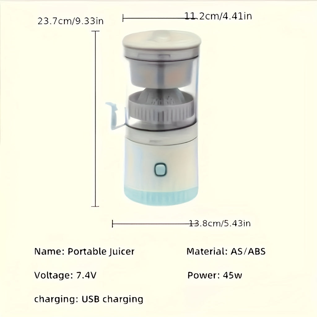 Portable Automatic Citrus Juicer with USB- Rechargeable Battery - 4-Color Options (,,) | Multifunctional Lemon & Orange Juicer, Detachable Design, PP Material & Button Control for Fresh OJ at Home